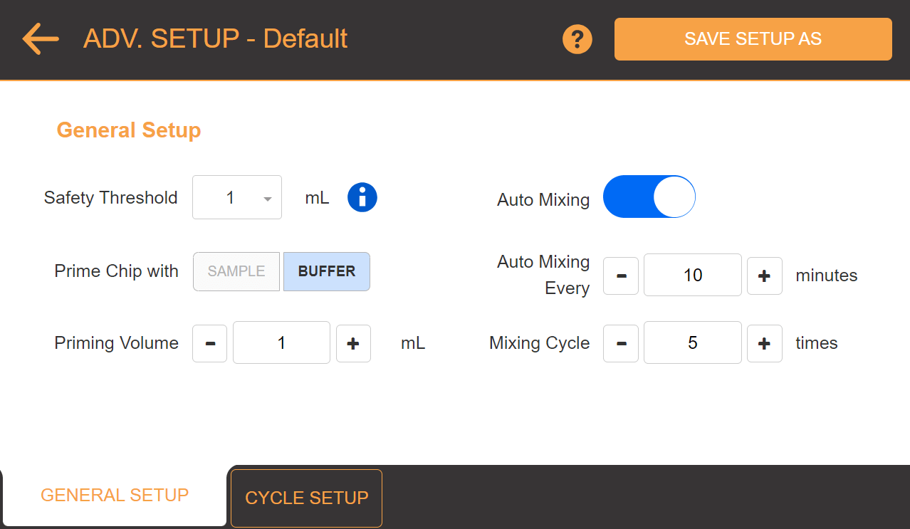 <I>Mixing Cycle Setup in Auto Profile</I>